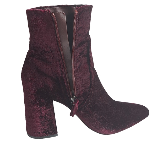Steve Madden Women's Jaque Burgundy Velvet Ankle Boots 9M - Picture 11 of 15